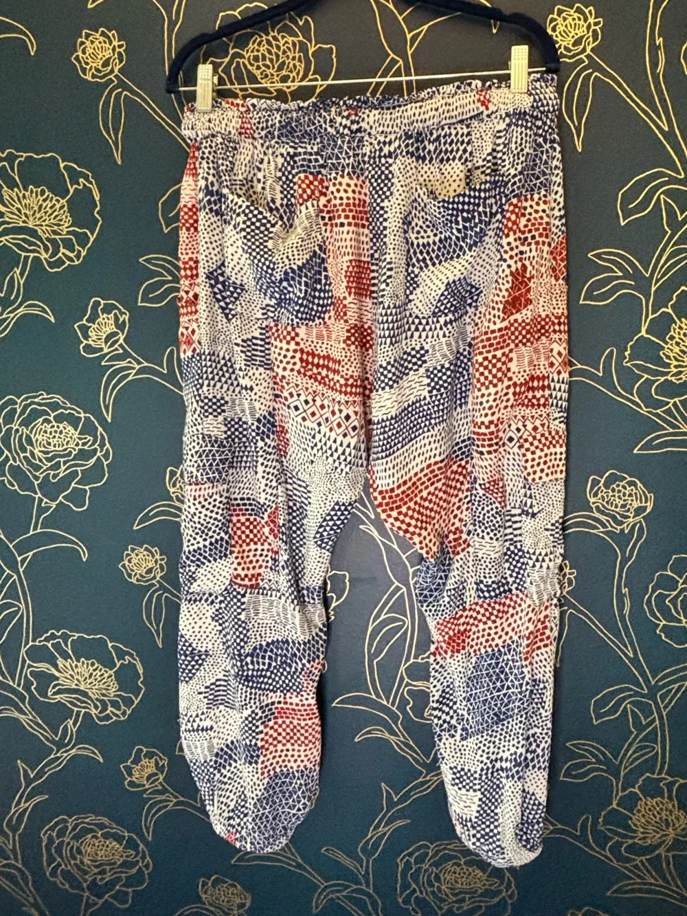 ANTHROPOLOGIE viscose CROP CARGO PANTS by HEI HEI women’s medium PRINT   pocket